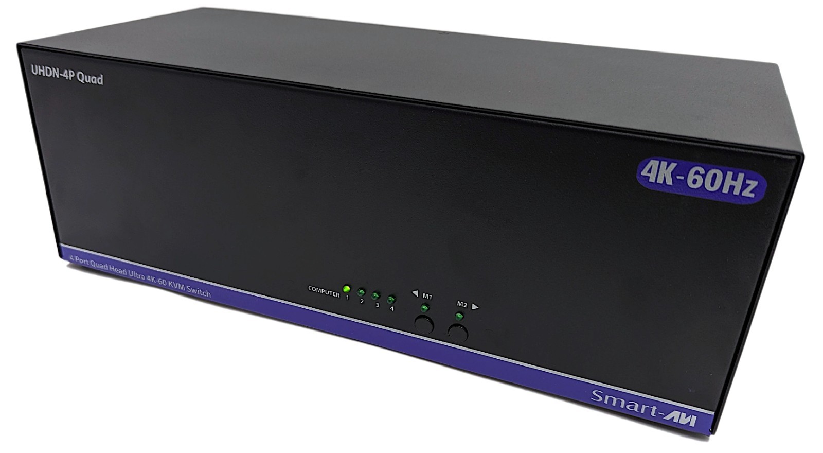 Smart-AVI UHDN-4P Quad 4 Port Quad Head Ultra 4K-60Hz KVM Switch USB 2.0 - NO AC