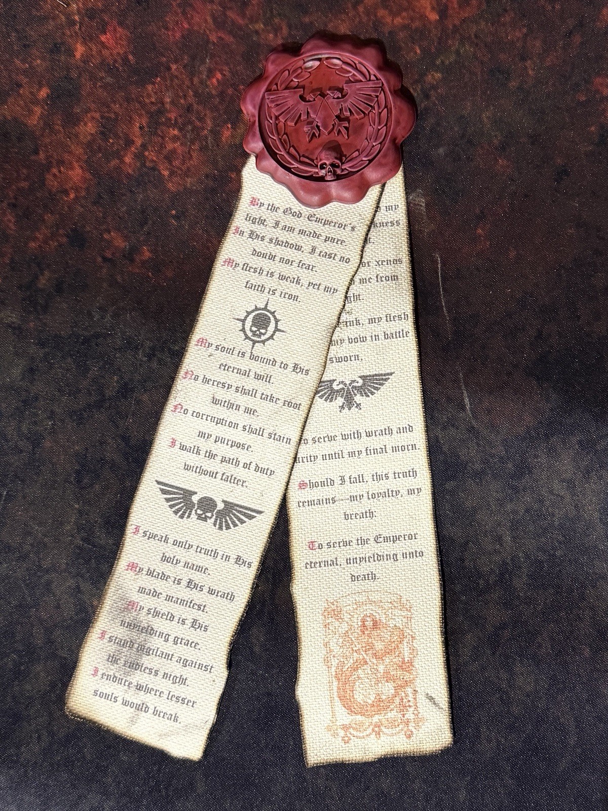 Cosplay Purity Seal For 40K Imperium Of Man Resin Wax Seal Canvas Style Paper