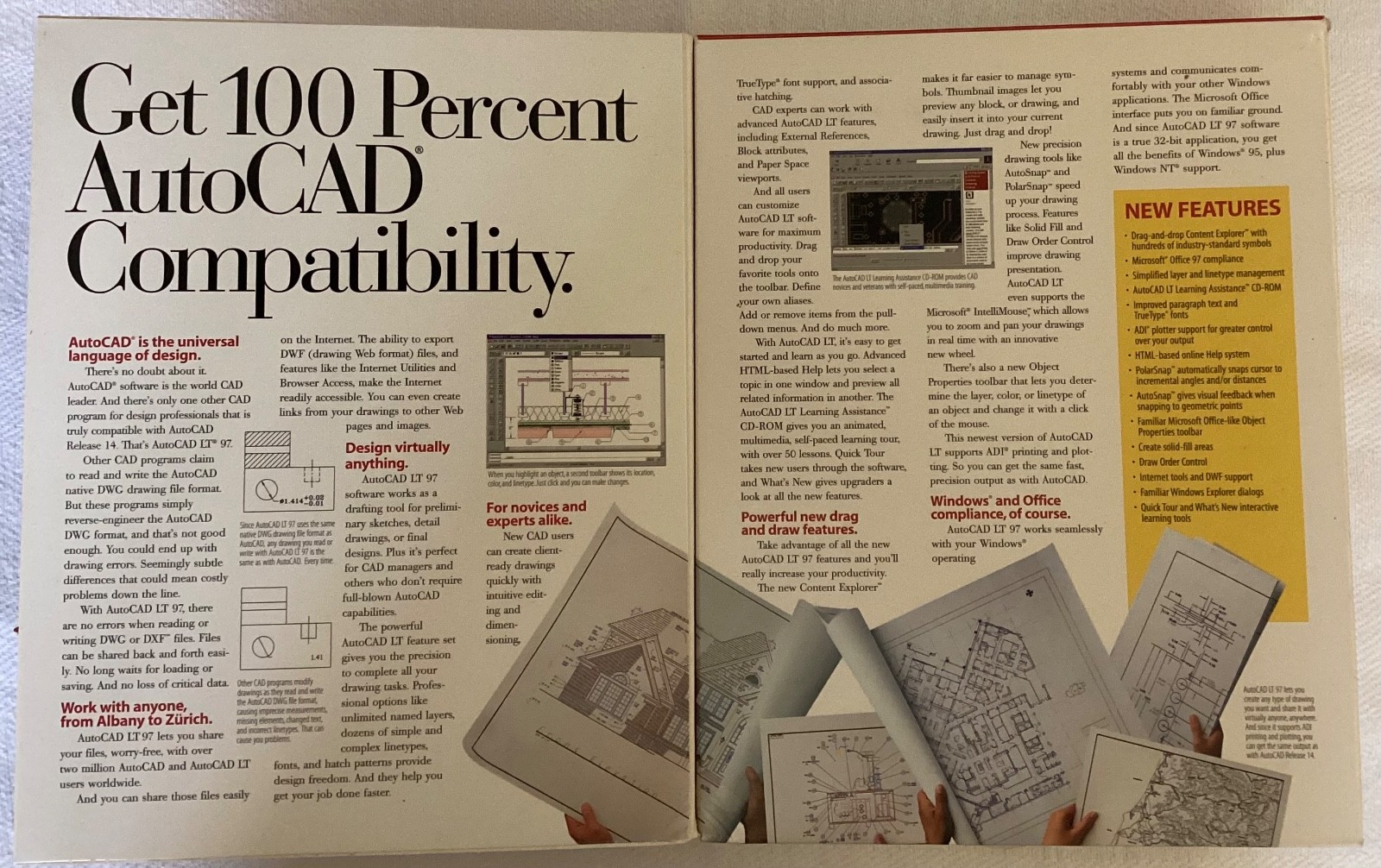 Autodesk AutoCAD LT 97 PC Vintage Software CD ROM Box & Learning Assistance Vtg