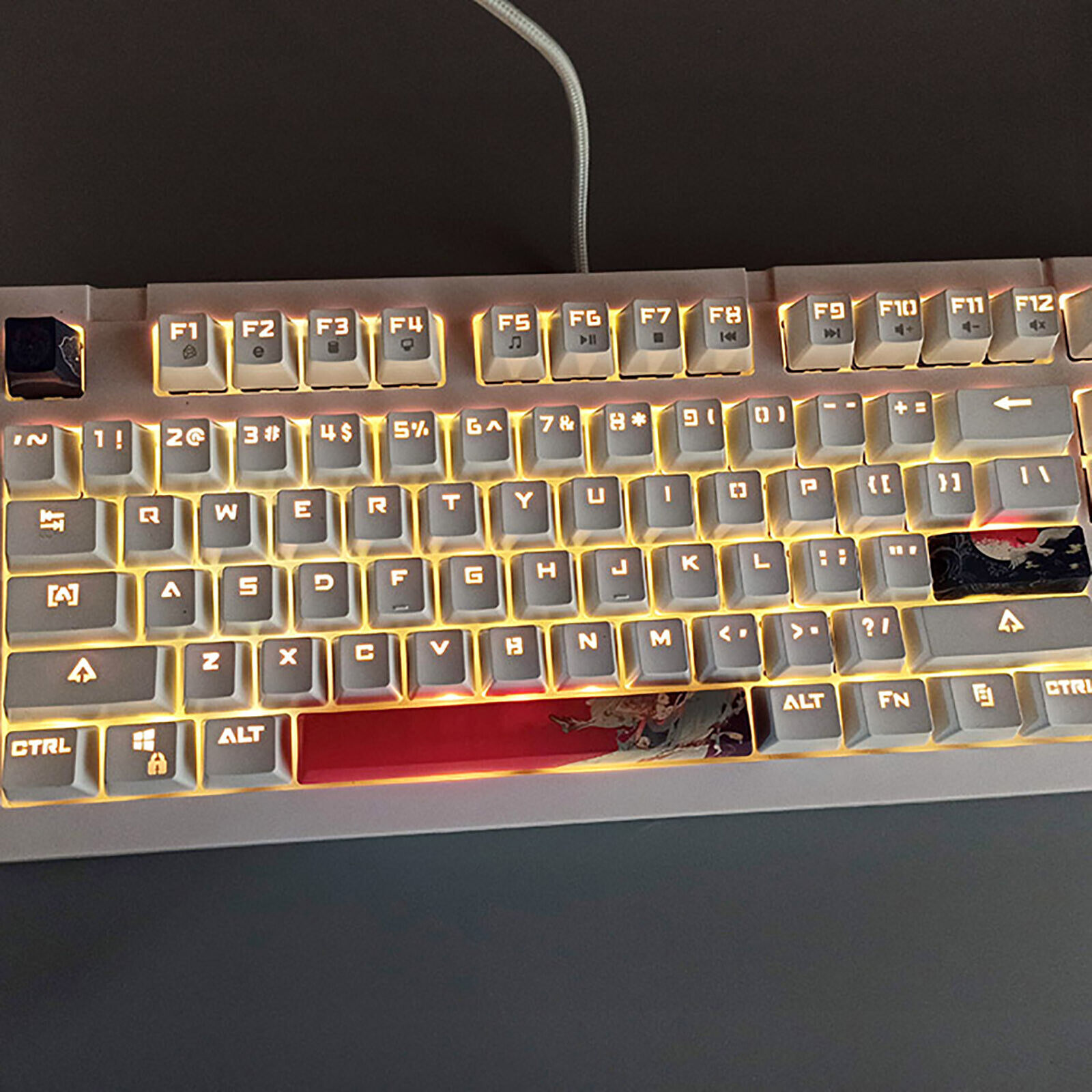 For Cross Axis Keyboard 4X Keycap China Style Crane PBT Keycap Space ESC Enter