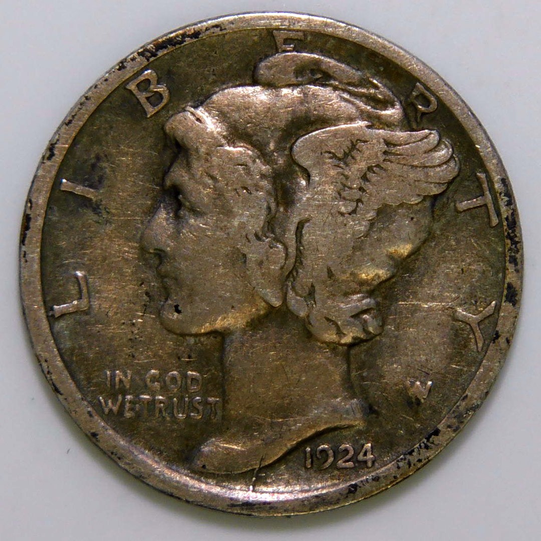 1924-O Mercury Dime 10c VF k413