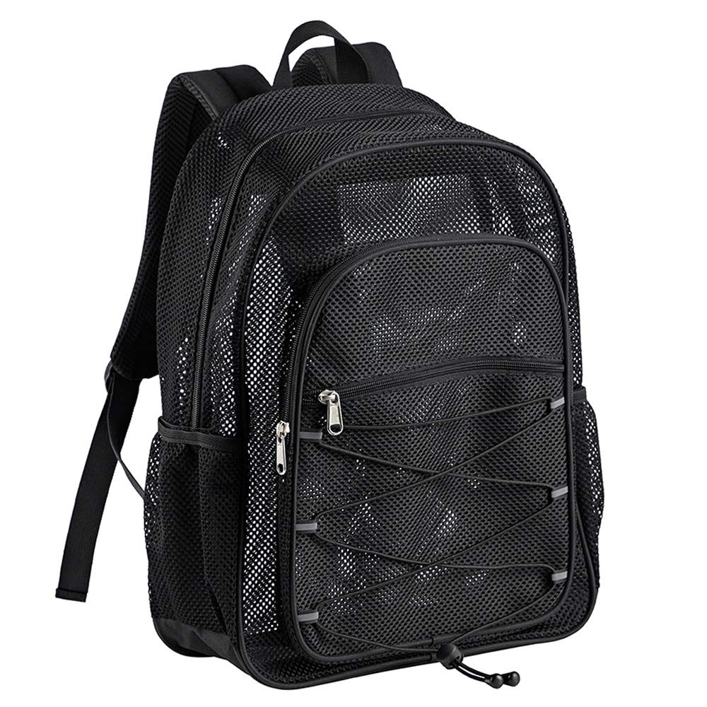 Heavy Duty Mesh Backpack, See Through College Backpack, Reflective Design