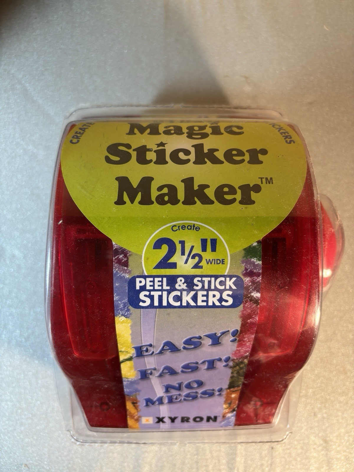 Xyron Magic Sticker Maker 2 1/2" Wide Peel & Stick Stickers + 10 Ft Adhesive New