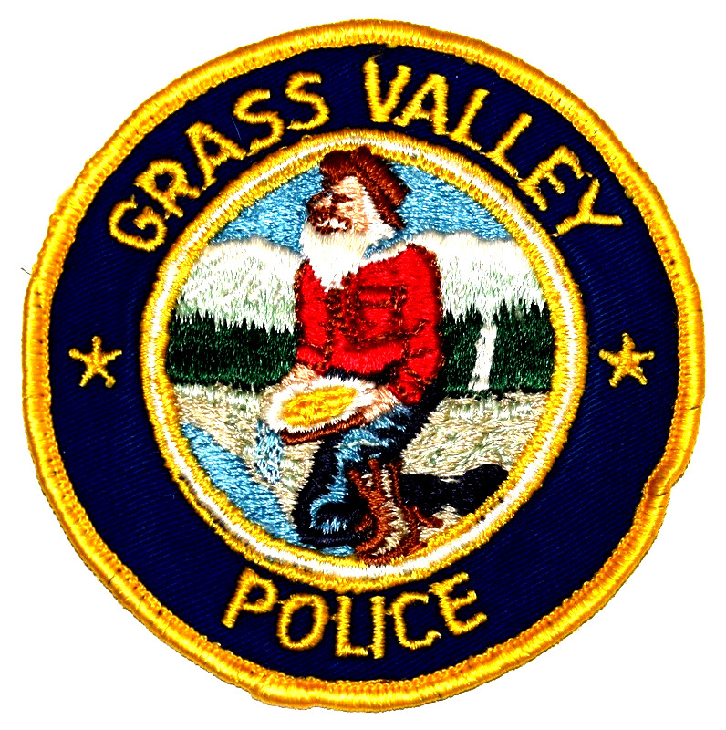 GRASS VALLEY – POLICE - CALIFORNIA CA Police Patch GOLD MINER VINTAGE OLD MESH