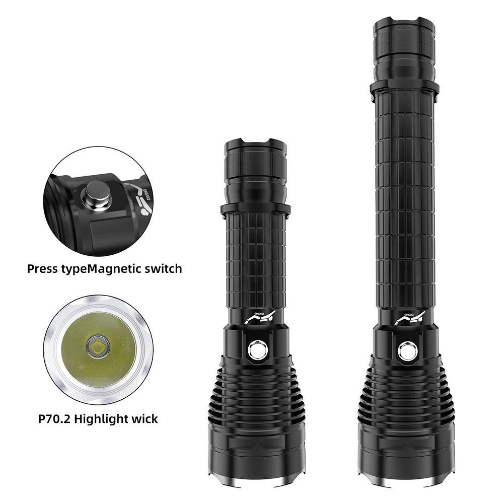 Underwater Torch Diving Flashlight Short Flashlight 4000LM Button Switch
