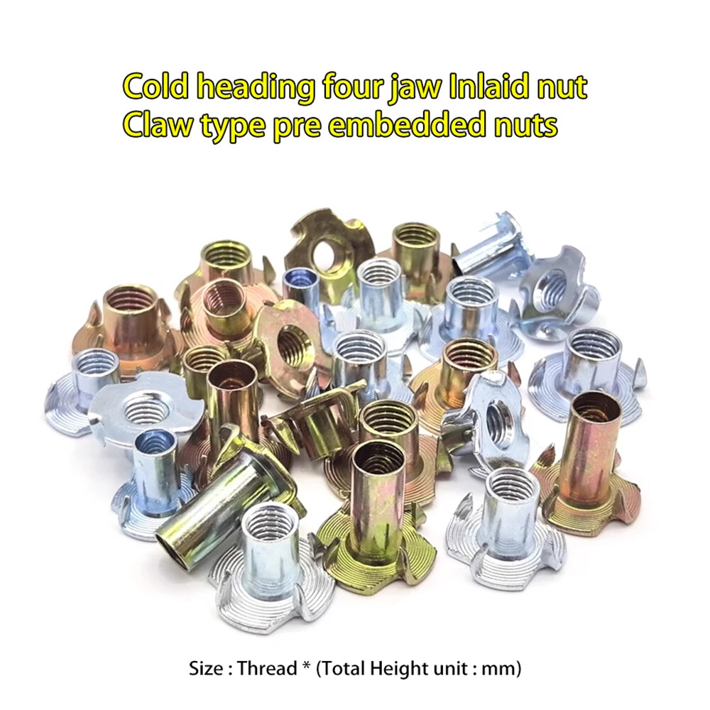 1/4-20,5/16-18,3/8-16 Cold heading four jaw Inlaid nut Claw type nuts Sleeve