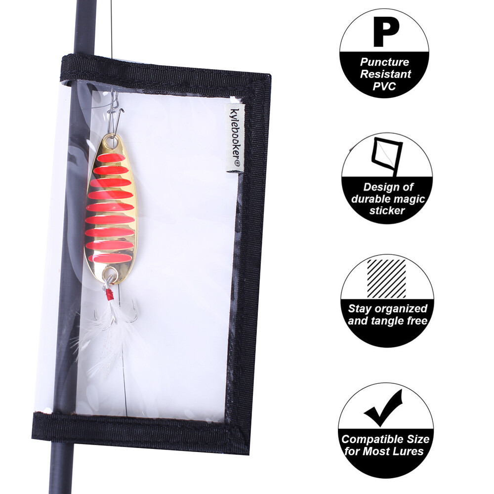 Kylebooker Lure Wraps Two Sizes PVC Clear Window includes 4 Lure Wraps