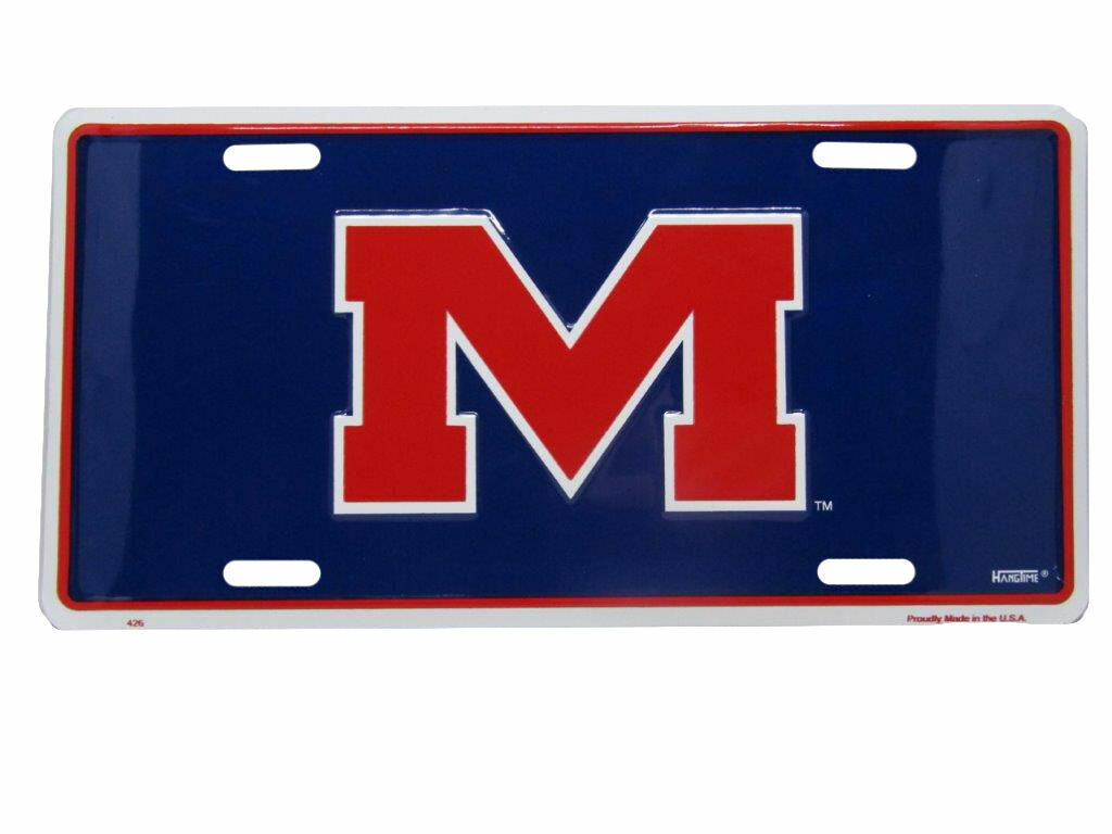 OLE MISS REBELS CAR TRUCK TAG LICENSE PLATE METAL SIGN UNIVERSITY OF MISSISSIPPI