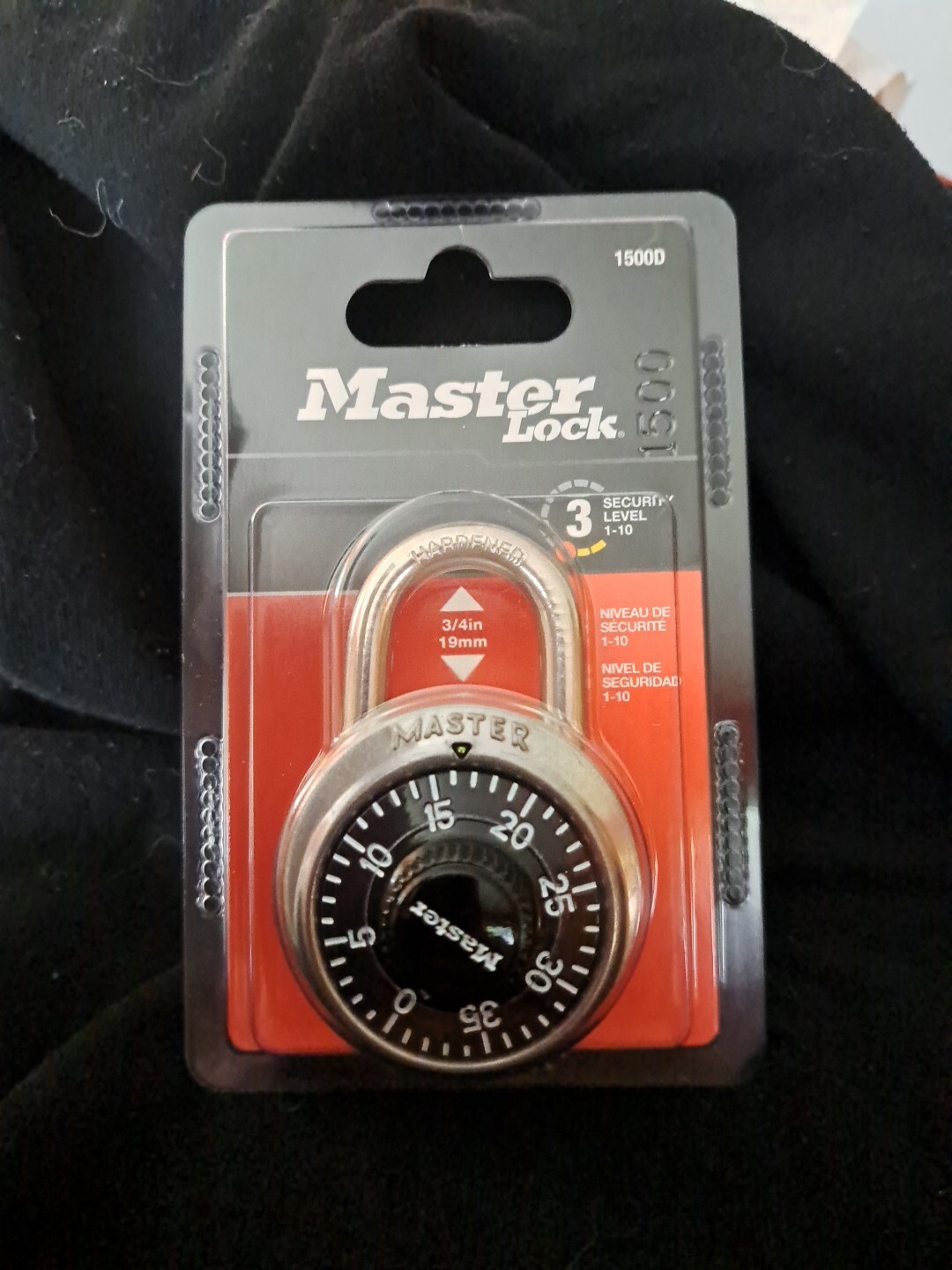 Master Lock Padlock 1500D Preset Combination Stainless Steel Anti Shim Black