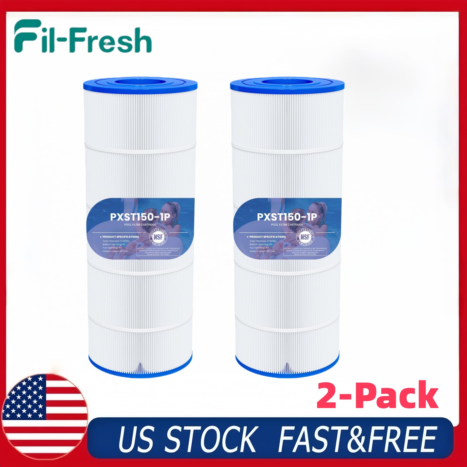 1/2-Pack CC1500 Pool Filter for Hayward XStream PXST150 C-8316 150 sq.ft