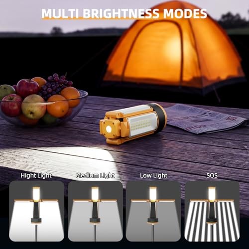 Rechargeable Camping Light with Stand, 10400mAh LED Work Light 1 Pack Orange
