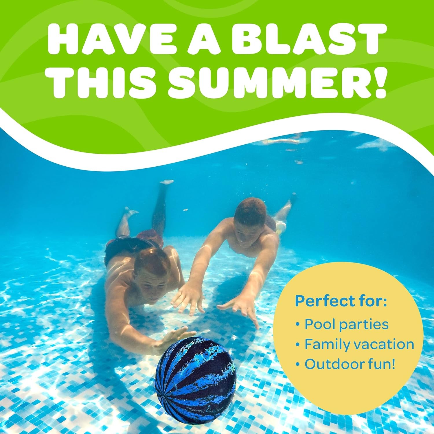 9 Inch Blue Water Filled Watermelon Pool Ball