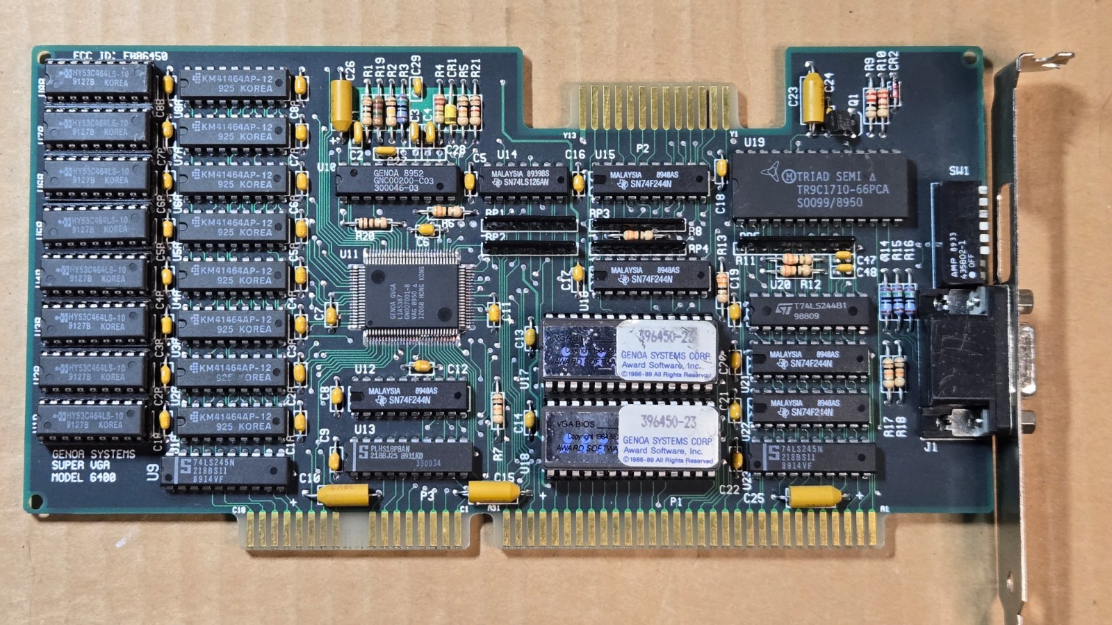 Genoa Video Card Super VGA 6400 ISA Graphics Card - Untested