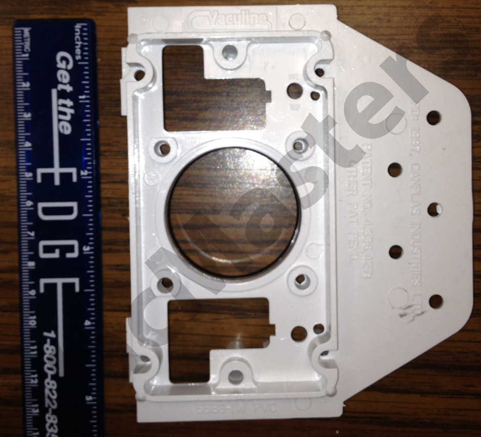 Central Vacuum 2" PVC inlet valve mounting plate - Used for rough-in (qty 2)