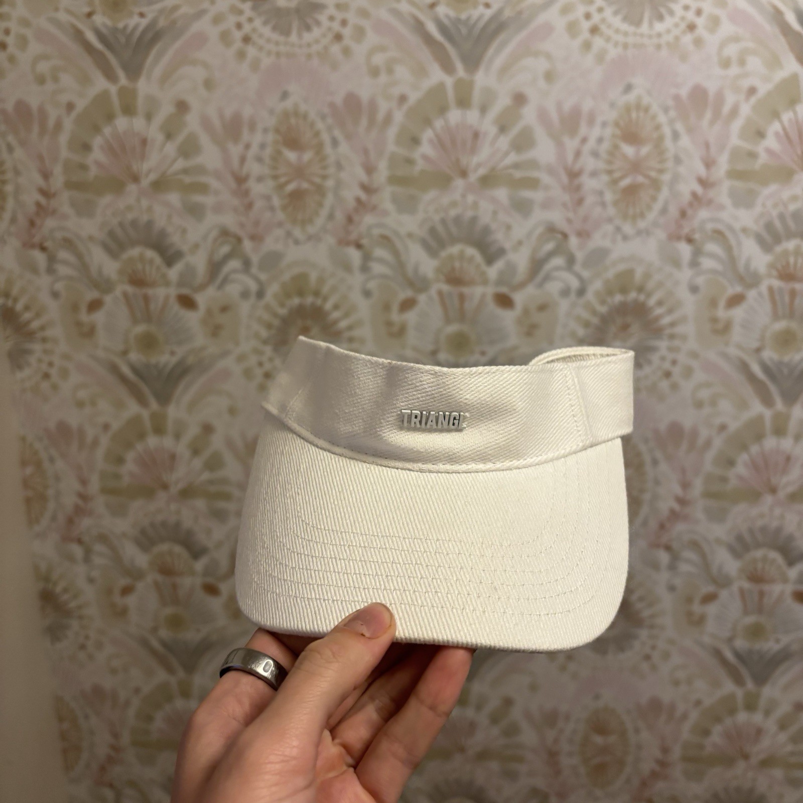 TRIANGL Sun Visor White Beach Vacation Preppy Stretch
