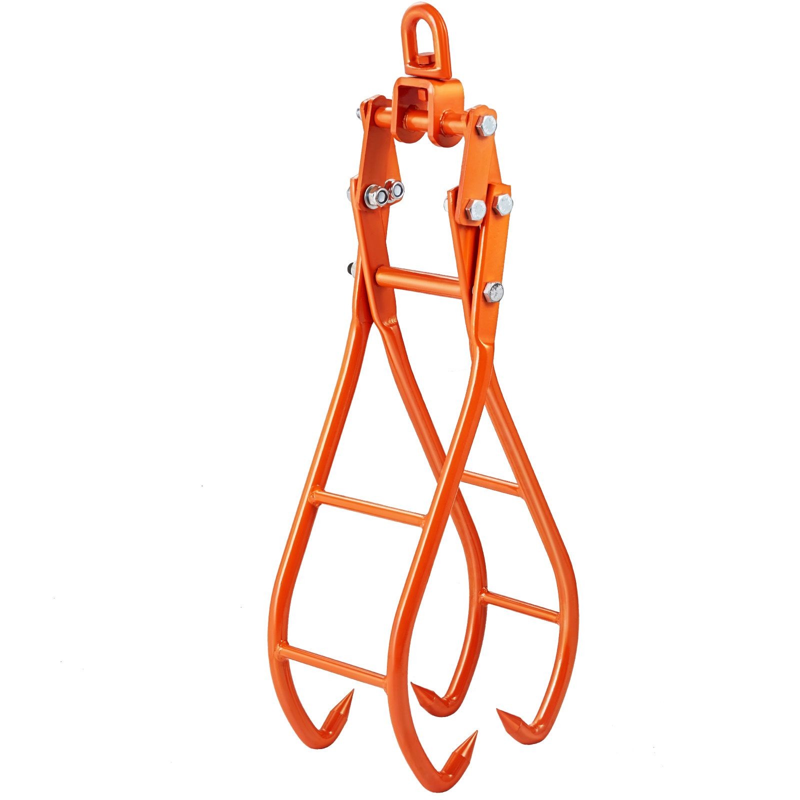 Timber Claw Hook, 36 inch 4 Claw Log Grapple for Logging Tongs, Swivel Steel Log