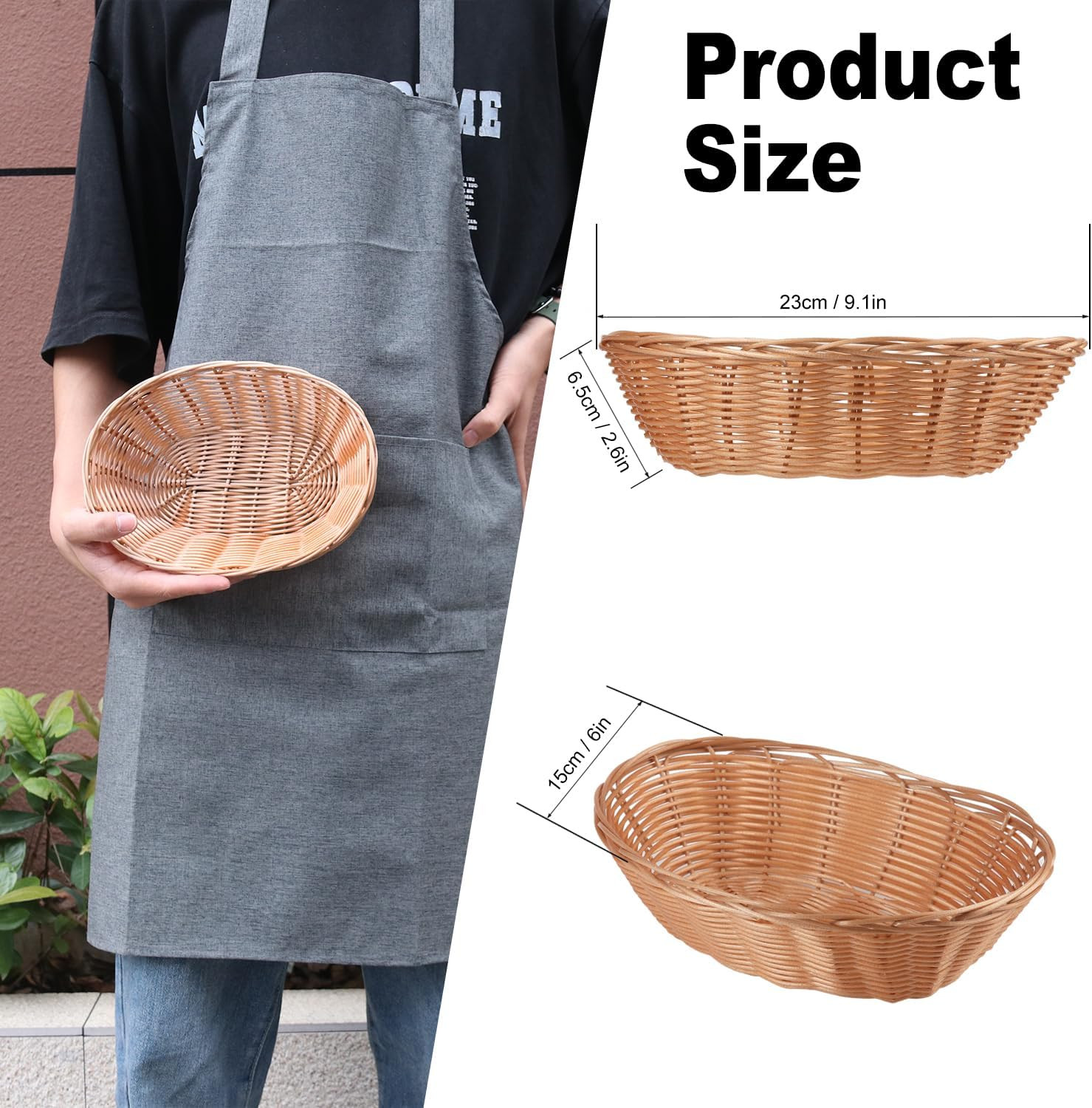 28 Pack Plastic Oval Basket, Poly Wicker Bread Baskets, Small Gift Baskets for K