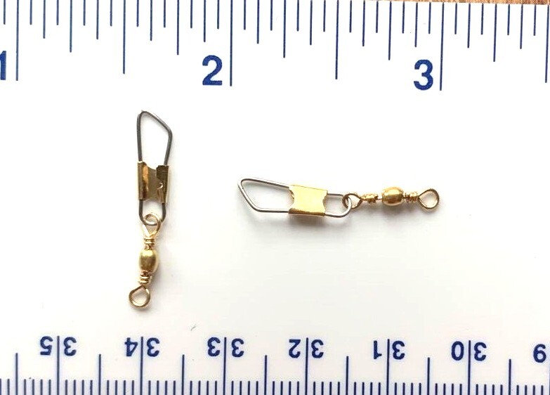 100 GT Brass Barrel Safety Snap Swivels size 14 (15 lb test)