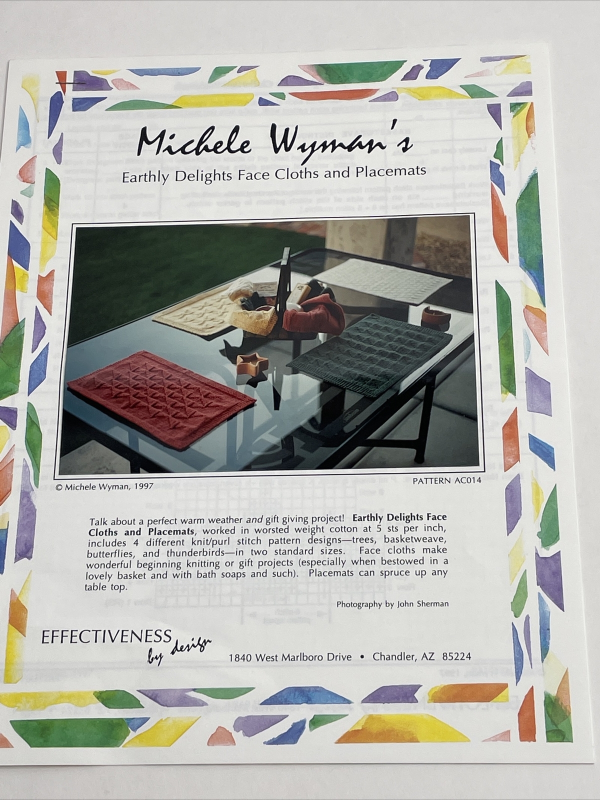 Michele Wyman's Earthly Delights Face Cloths & Placemats Knitting Pattern