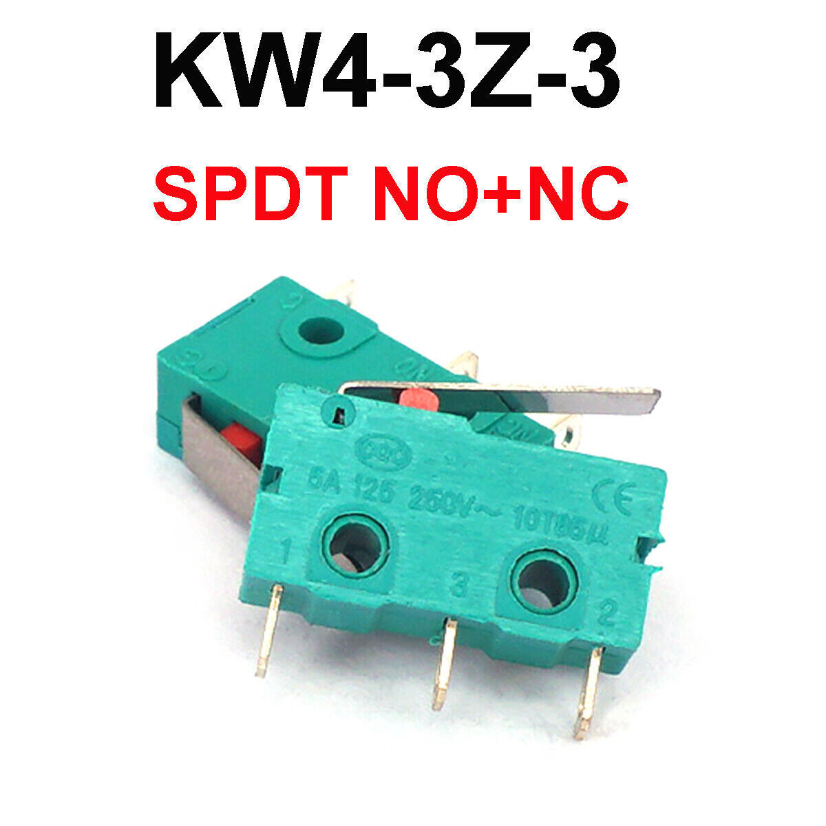 KW4-3Z-3 Micro Switch 3 Terminals Short Straight Lever KW4 Limit Switch Green