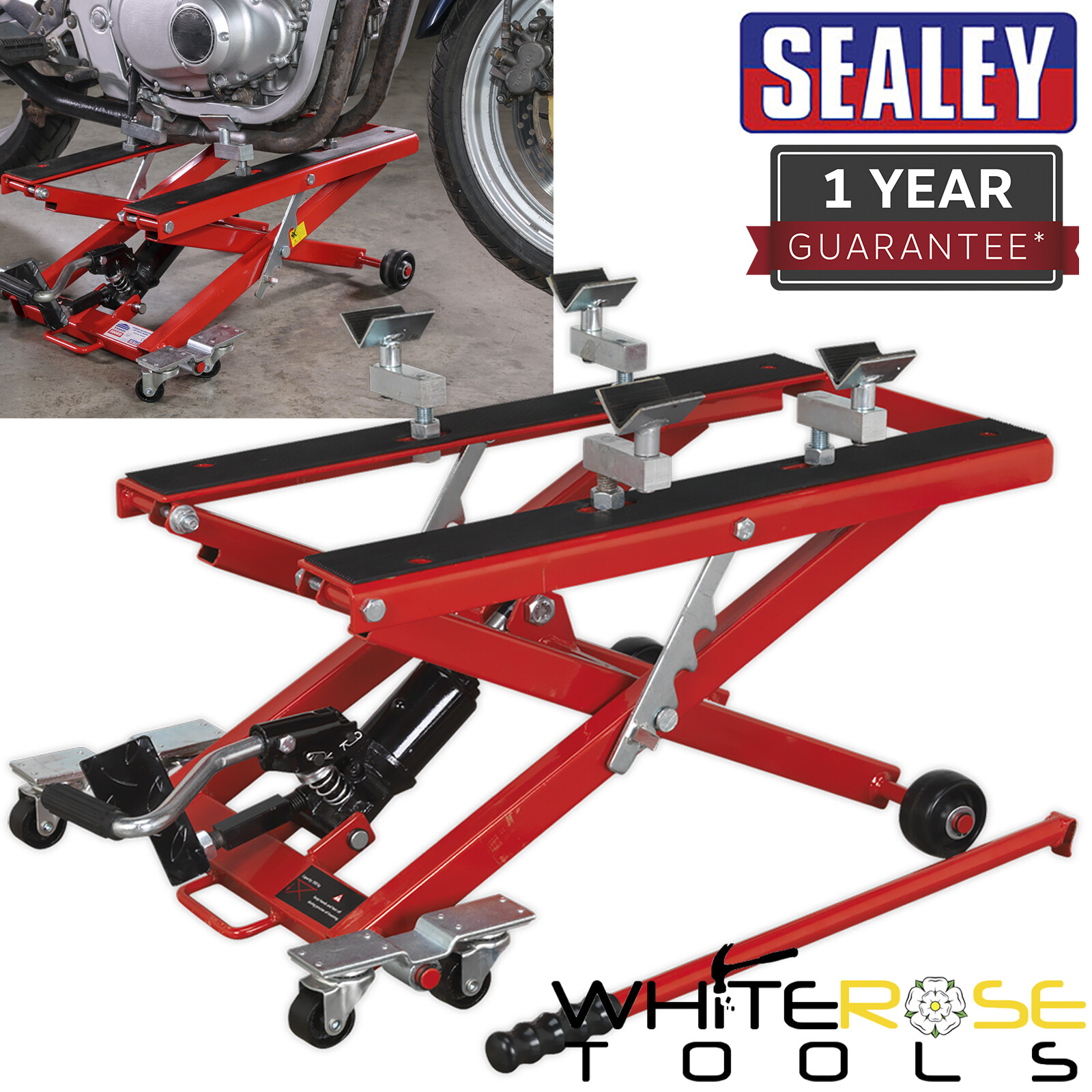 Sealey Motorcycle Quad Scissor Lift 500kg Capacity Hydraulic Lifting