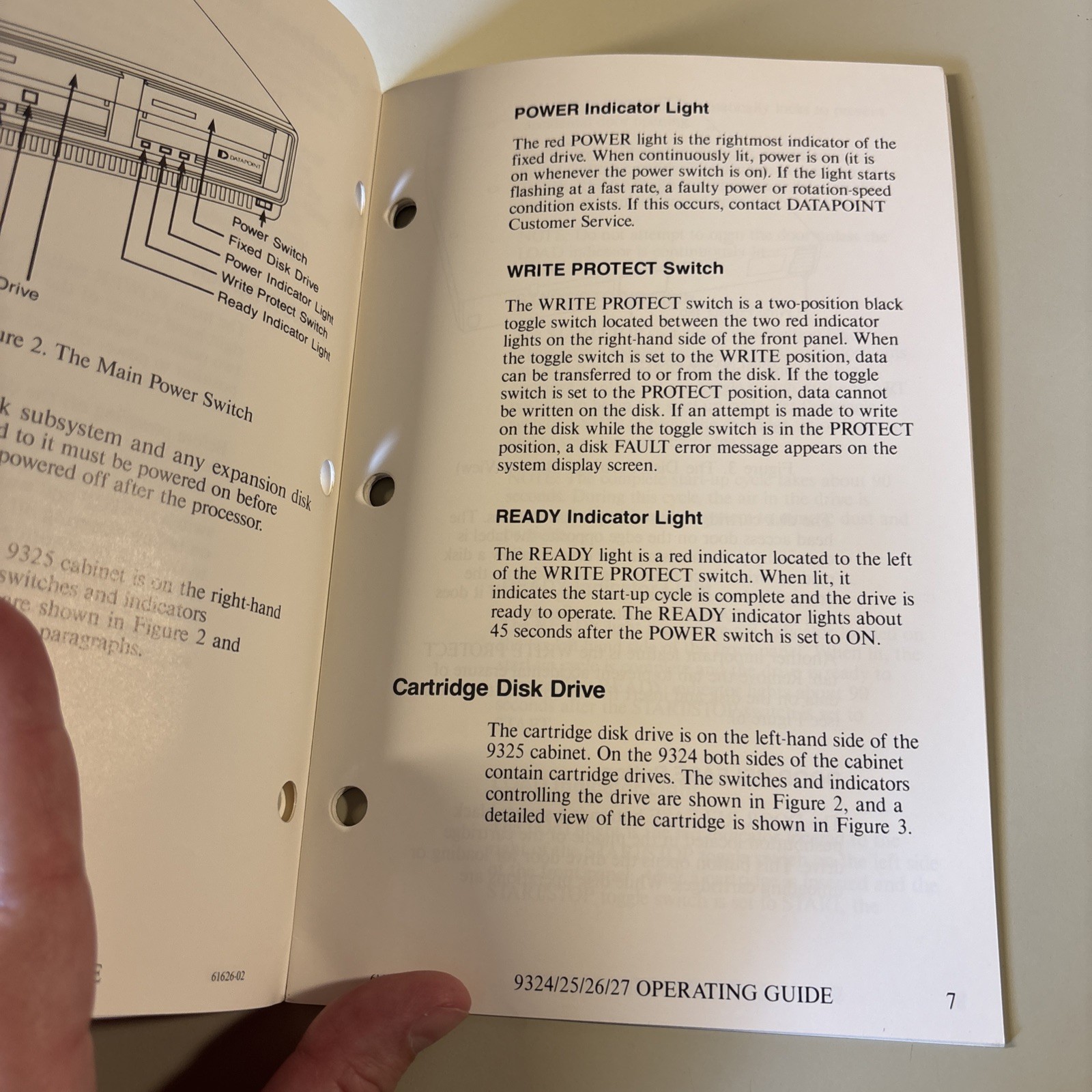 Vintage 1984 DATAPOINT 9324/9325/9326/9327 Disk Subsystem Operating Guide