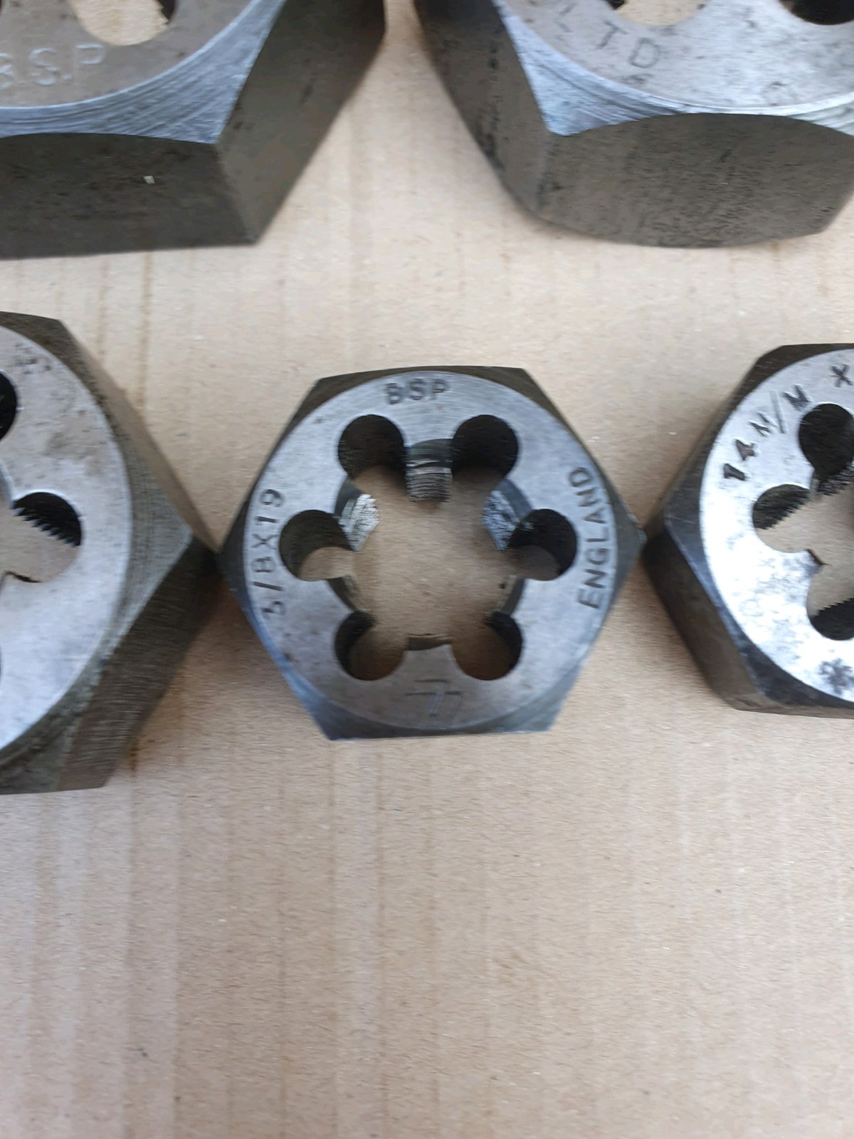 Vintage Hexagonal Rethreading Dies Imperial Measurements
