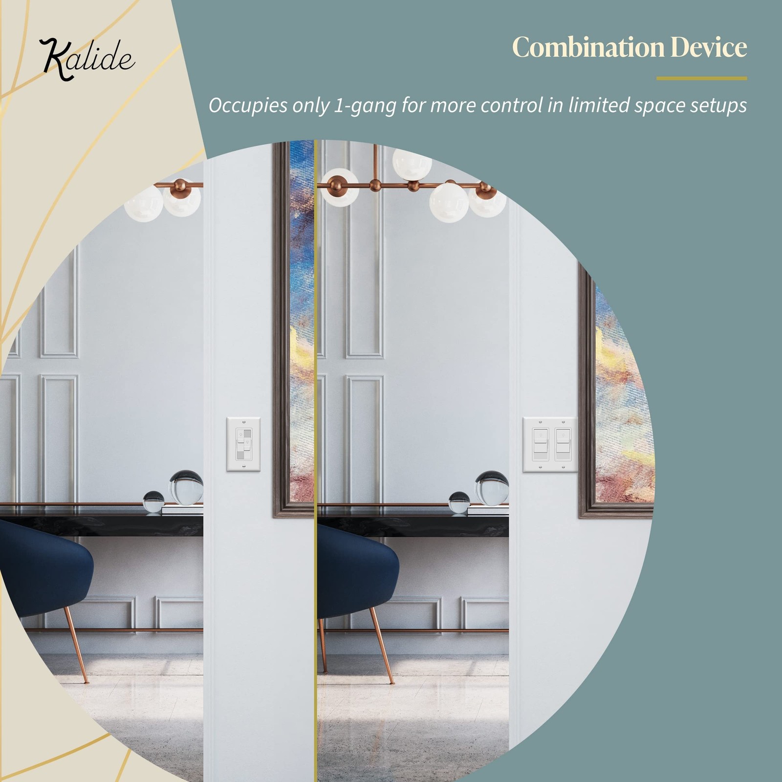 TOPGREENER Kalide Dual Load Dimmer Light Switch, Double LED Dimmer Switch, Fu...