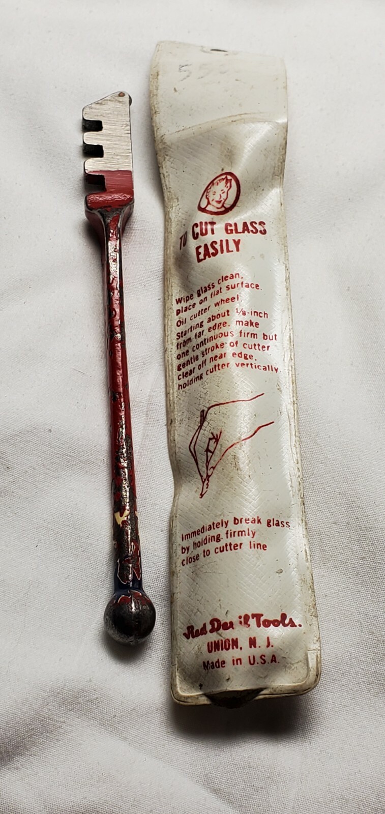 Vintage Original Red Devil USA 5" Glass Cutter