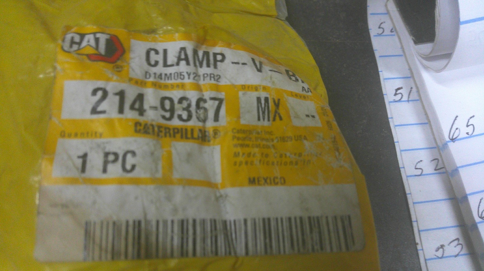 New OEM CAT 214-9367 Clamp V-Band 2149367 Caterpillar