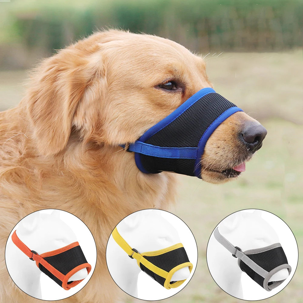 Dog Muzzle Puppy and Large Dog Anti Barking Adjustable Anti-biting Mesh Breathab