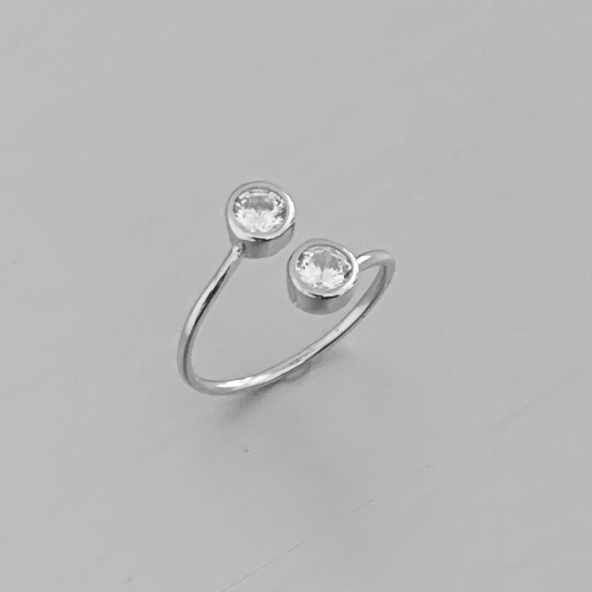 Sterling Silver Round CZ Toe Ring, Silver Ring, CZ Ring