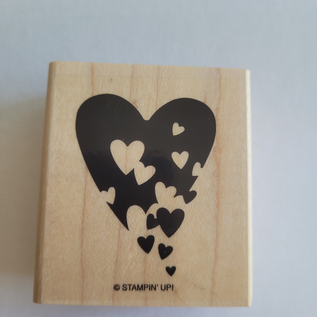 Falling Hearts Stampin Up Mounted Rubber Stamp Love Valentines