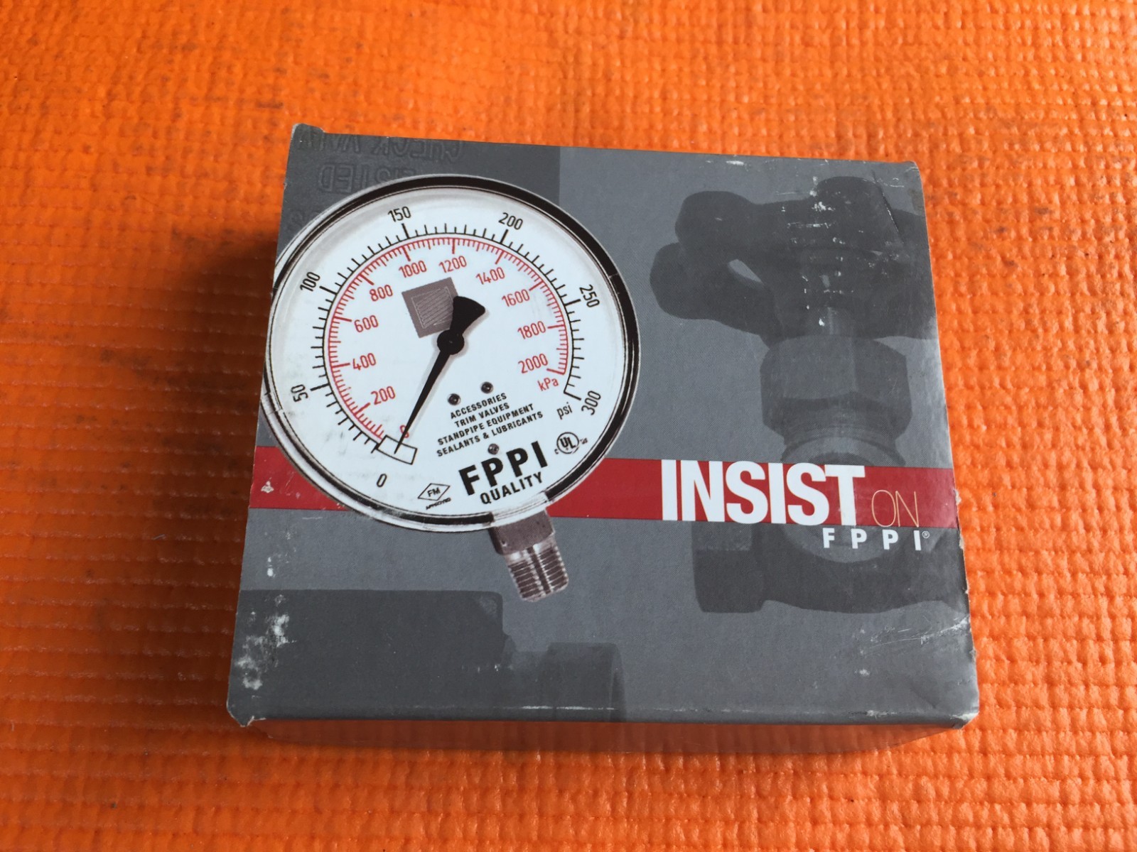 Insist On FPPI 11-553-00 Water Gauge Dial Instrument Pressure 0-300PSI