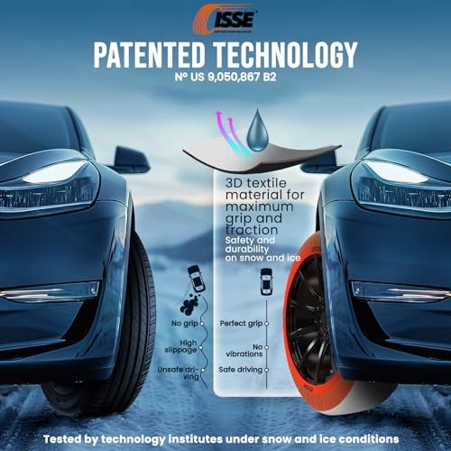 Snow Socks for Tires. Chain Replacement. Super Size Textile Traction for 70