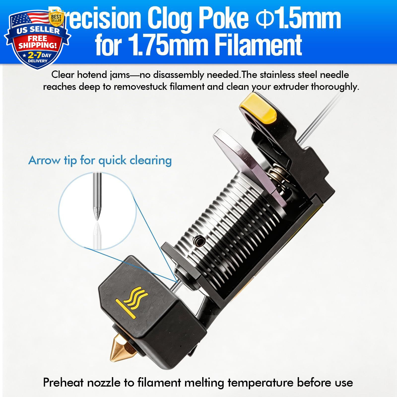 22Pcs 3D Printer Nozzle Cleaning Kit – Nozzle Cleaner 3D Printer with 1.5Mm
