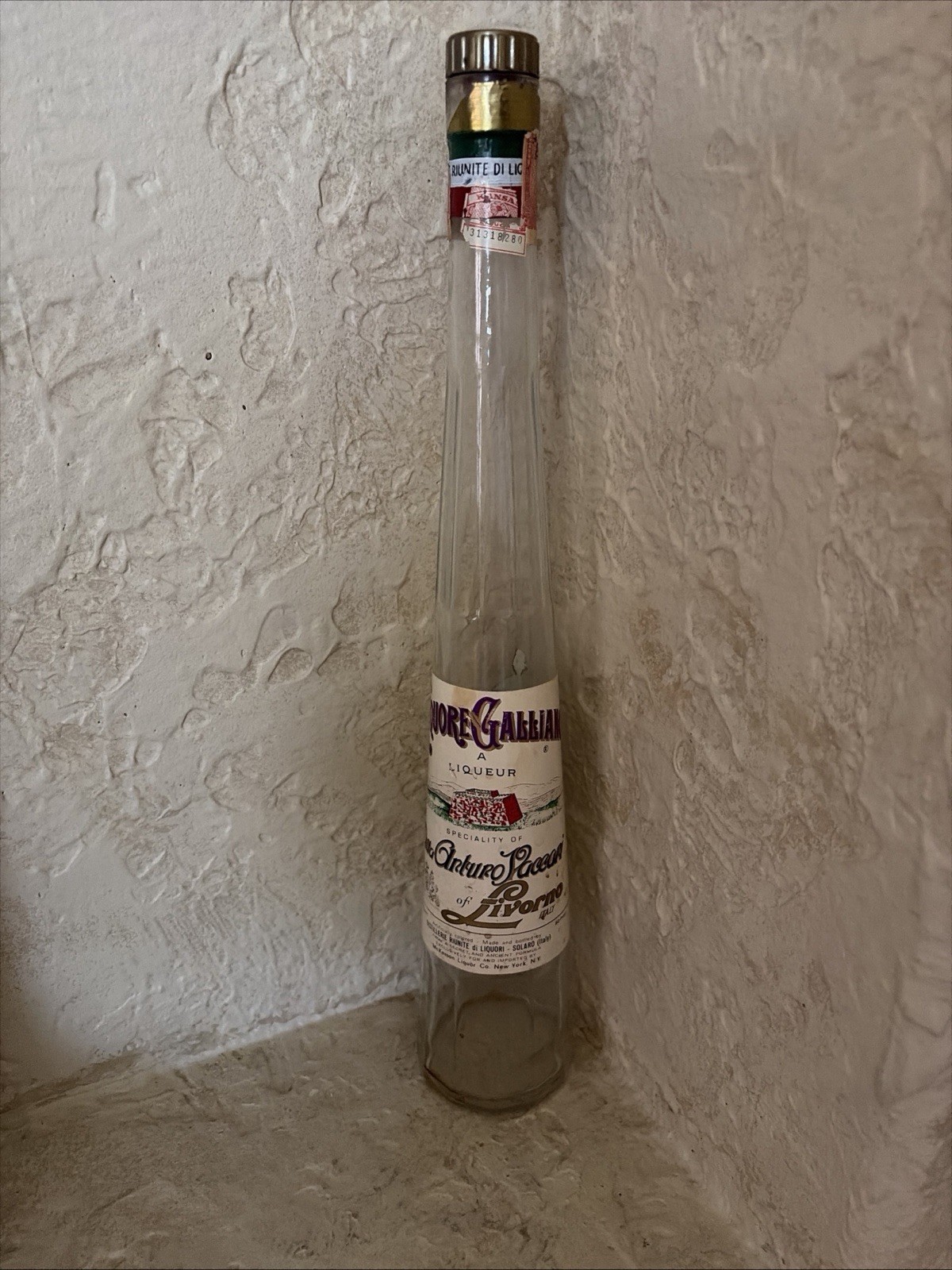 Liquore Galliano Napoleonic Soldier Vintage 15” Empty Large Bottle Solaro Italy