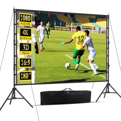 Outdoor Projector Screen with Stand, 180 inch Indoor Movie Screen 180 inch-ZJ