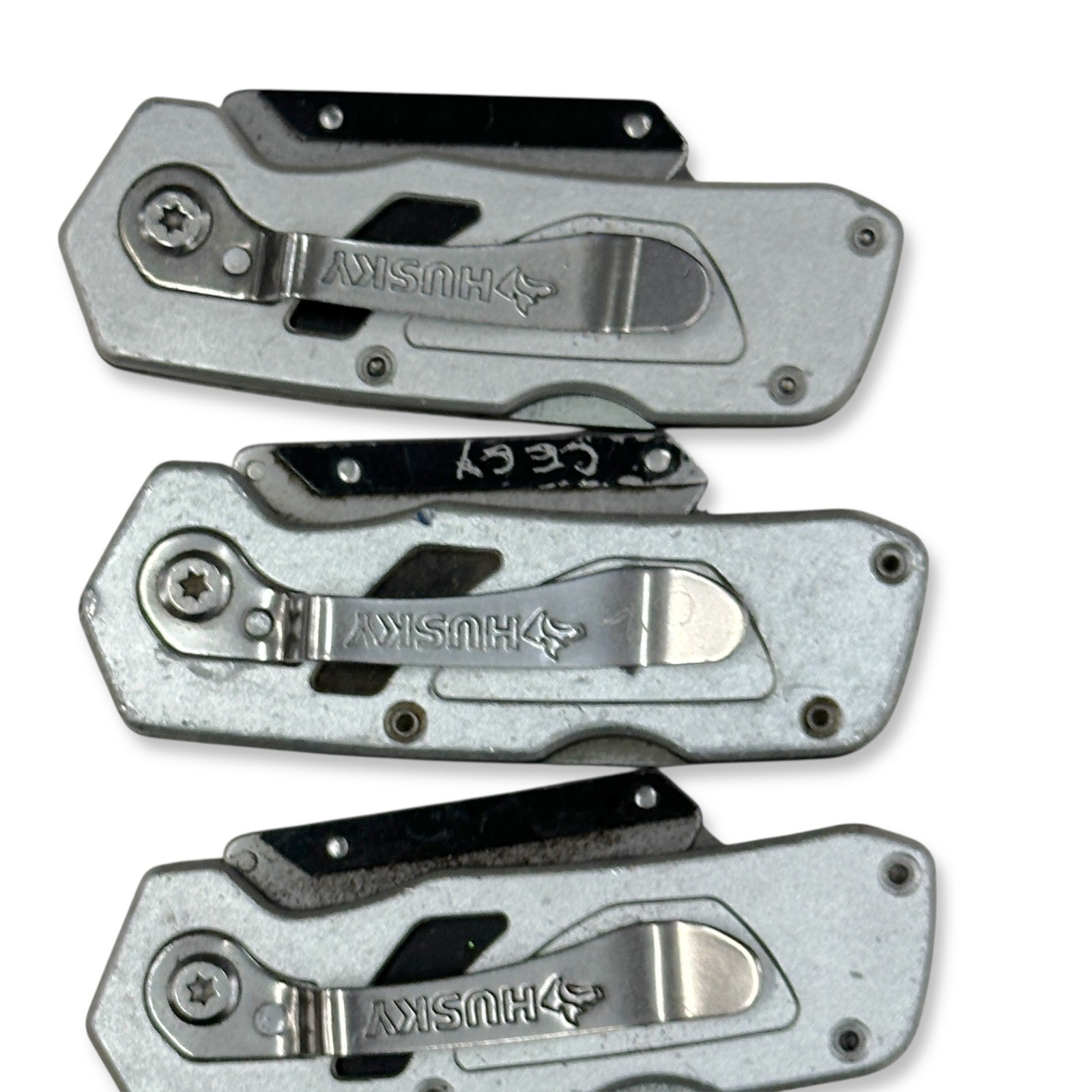 Husky Folding Box Cutters Utility Knife Tool Set, 5 Pieces