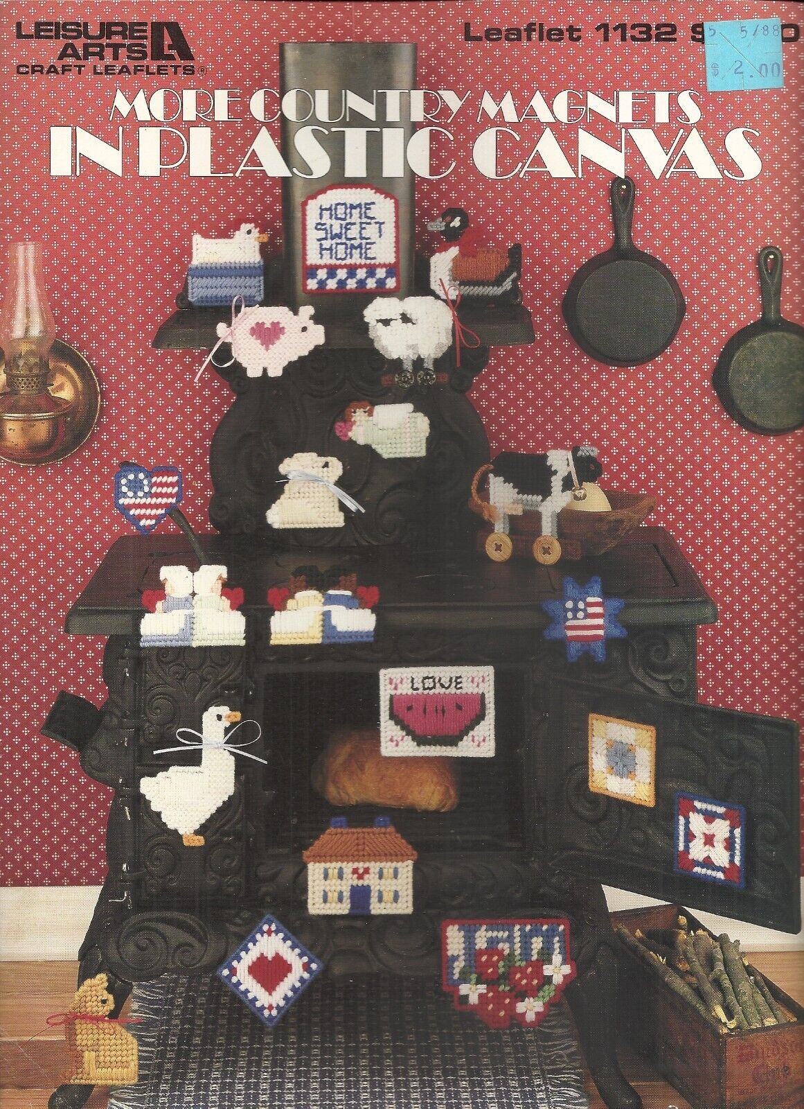 LEISURE ARTS MORE COUNTRY MAGNETS IN PLASTIC CANVAS PATTERN LEAFLET #1132 ©1987