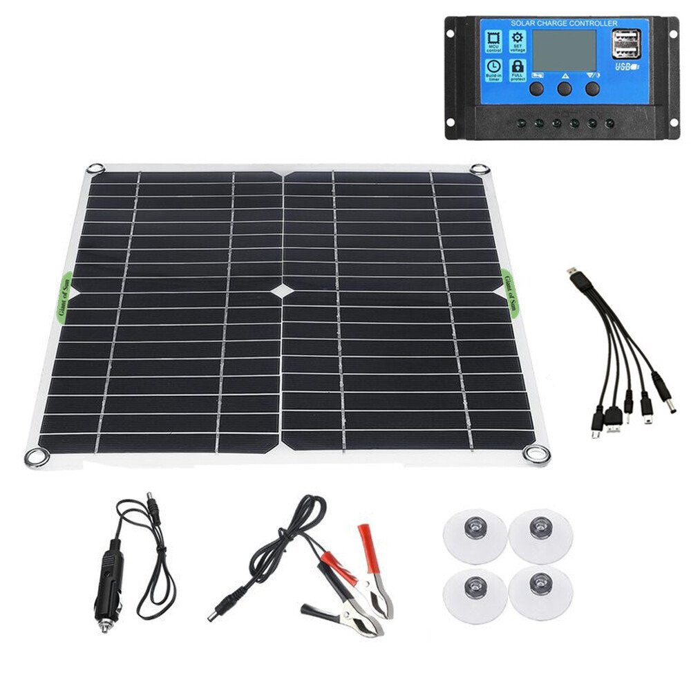 200W Solar Panel Kit 100A 12V/24V Battery Charger with Controller Caravan Boat