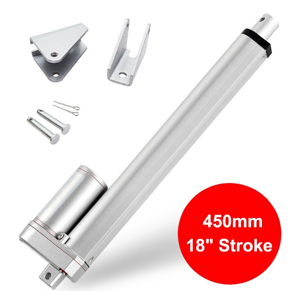 Set of 2PCS 18" Stroke Linear Actuators 330 Pound Load 12Volt Motor & Brackets
