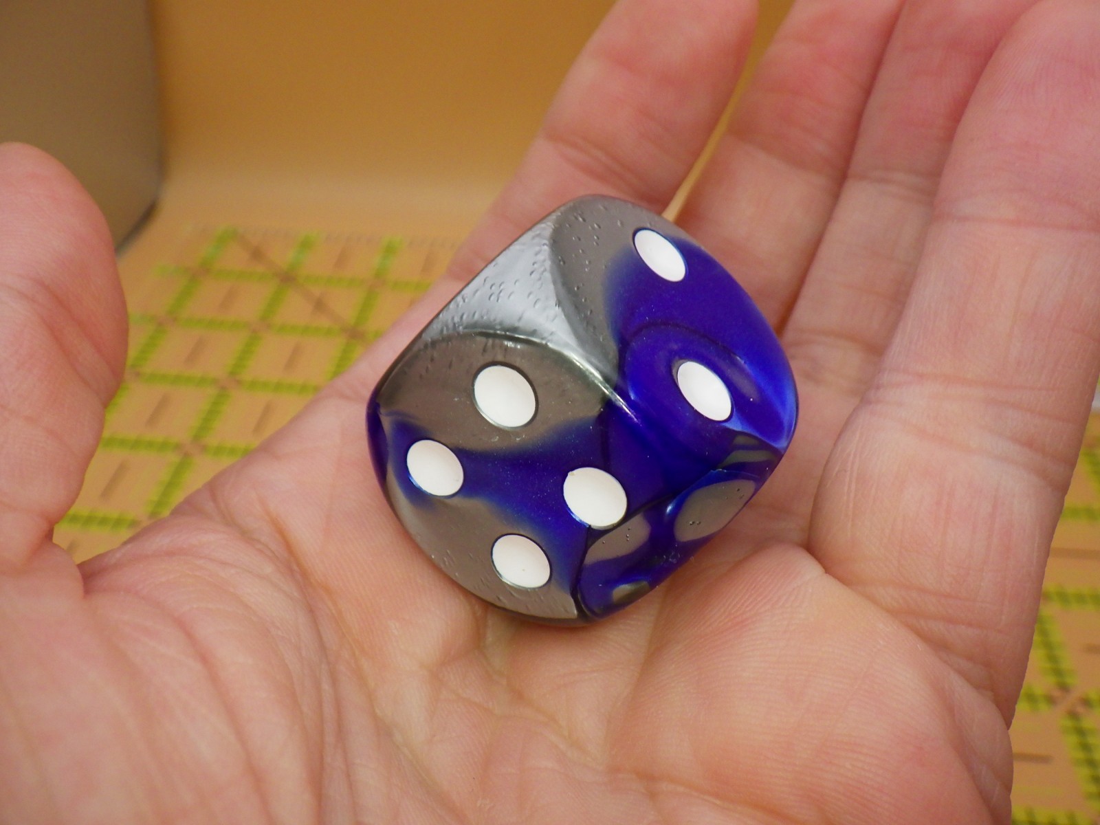 Chessex Jumbo 30mm D6 Gemini Blue Steel/White Dice | Large RPG MTG Life Counter