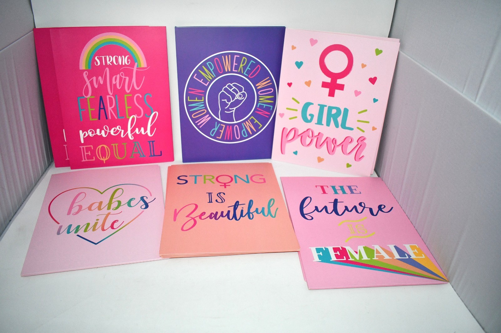 Paper Junkie 12 Pack Feminism Pocket Folders, 9x12 Letter Size, 6 Designs, NWT