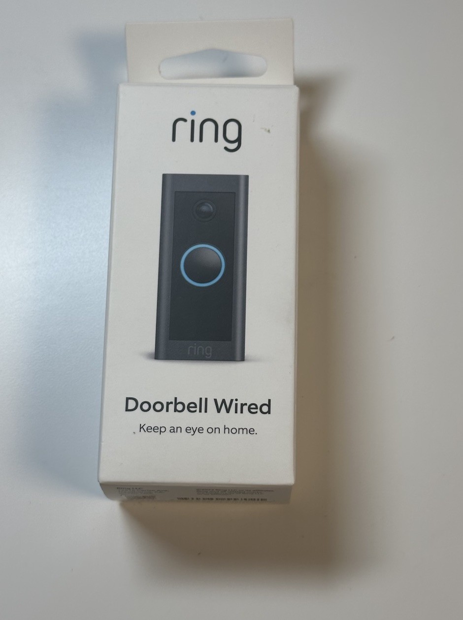 Ring Video Doorbell Wired Black Security Device