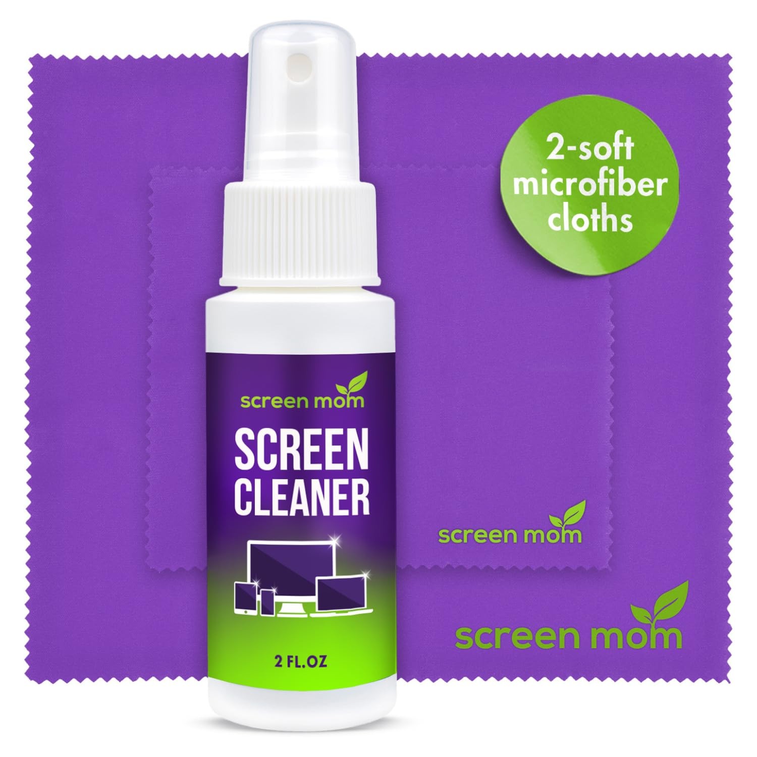 Screen Cleaner Spray and 2 Microfiber Cloths - 2oz Bottle by -Screen Cleaner ...