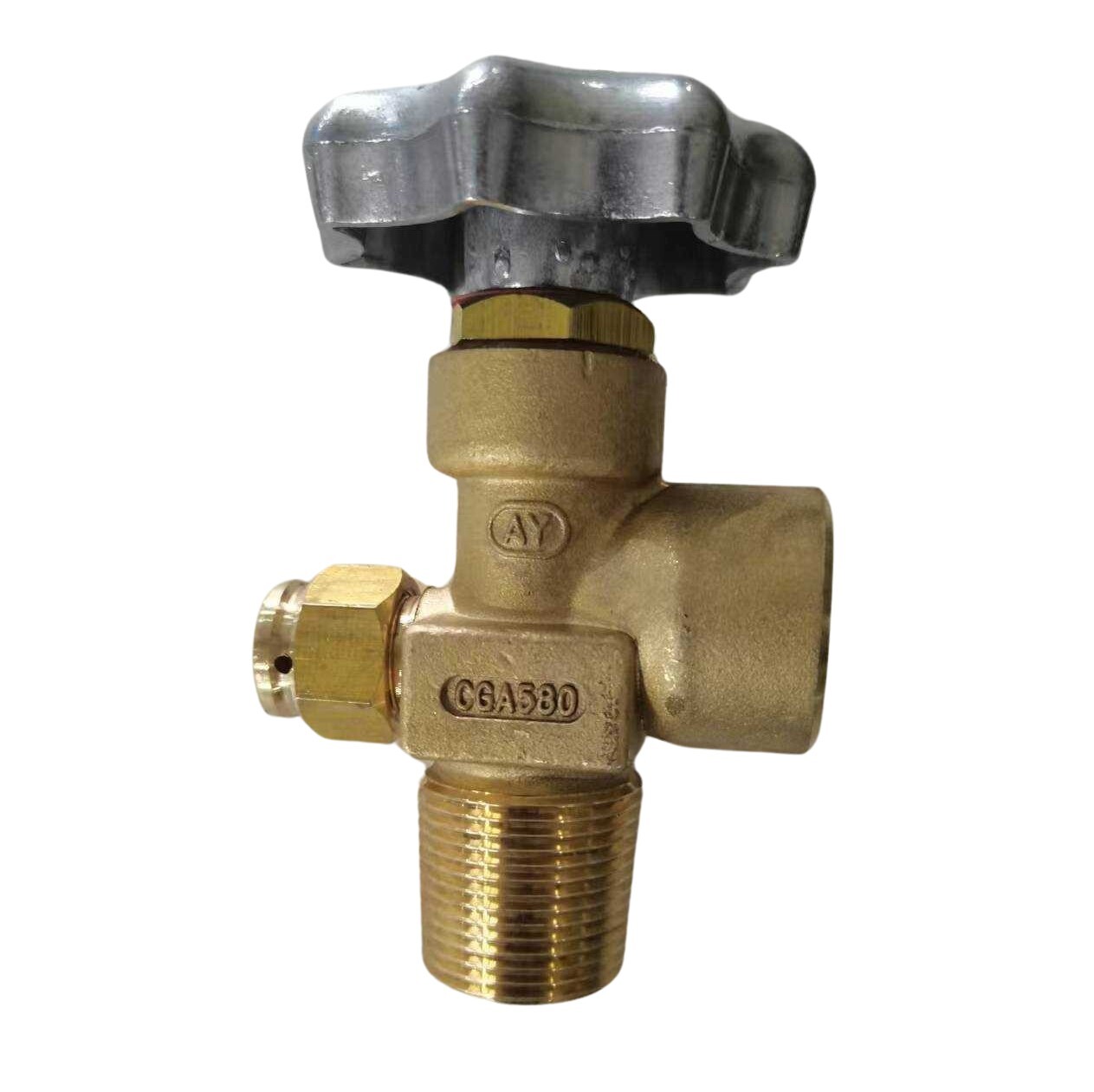 AY Gas Cylinder Valve CGA580, 3/4" NGT 2265 PSI for Argon, Nitrogen, He, Ar/CO2