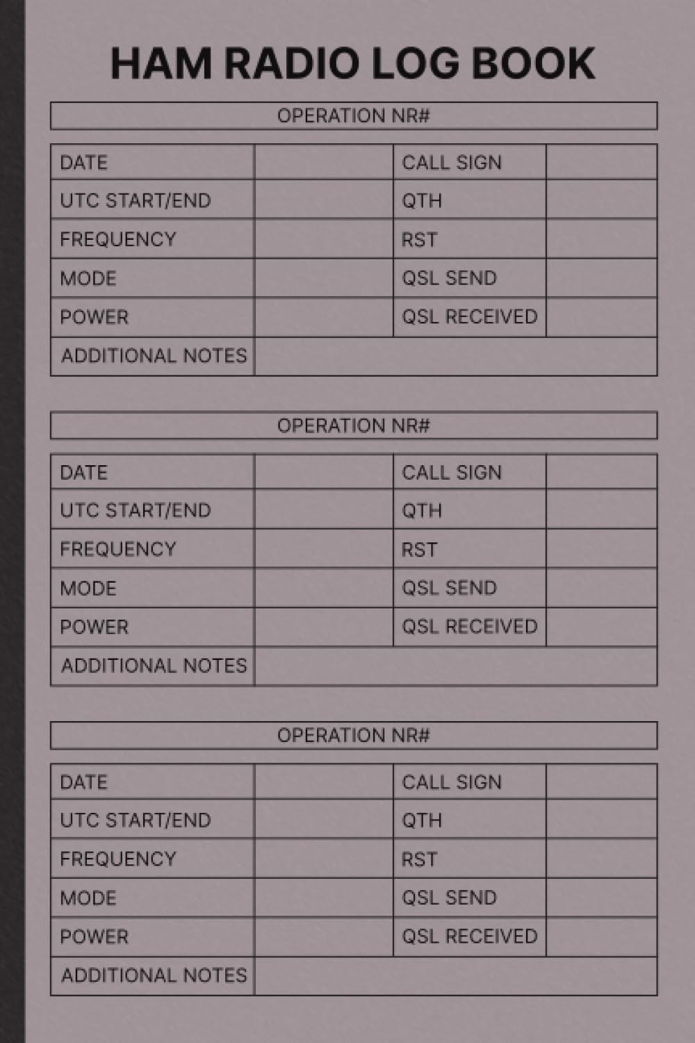 Ham Radio Log Book: Amateur Radio Operator Station Journal, Ham Radio Contact