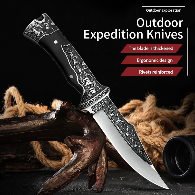 5Cr Fixed Blade Knife, Premium Quenched Steel for Durable Use, ideal for outdoor