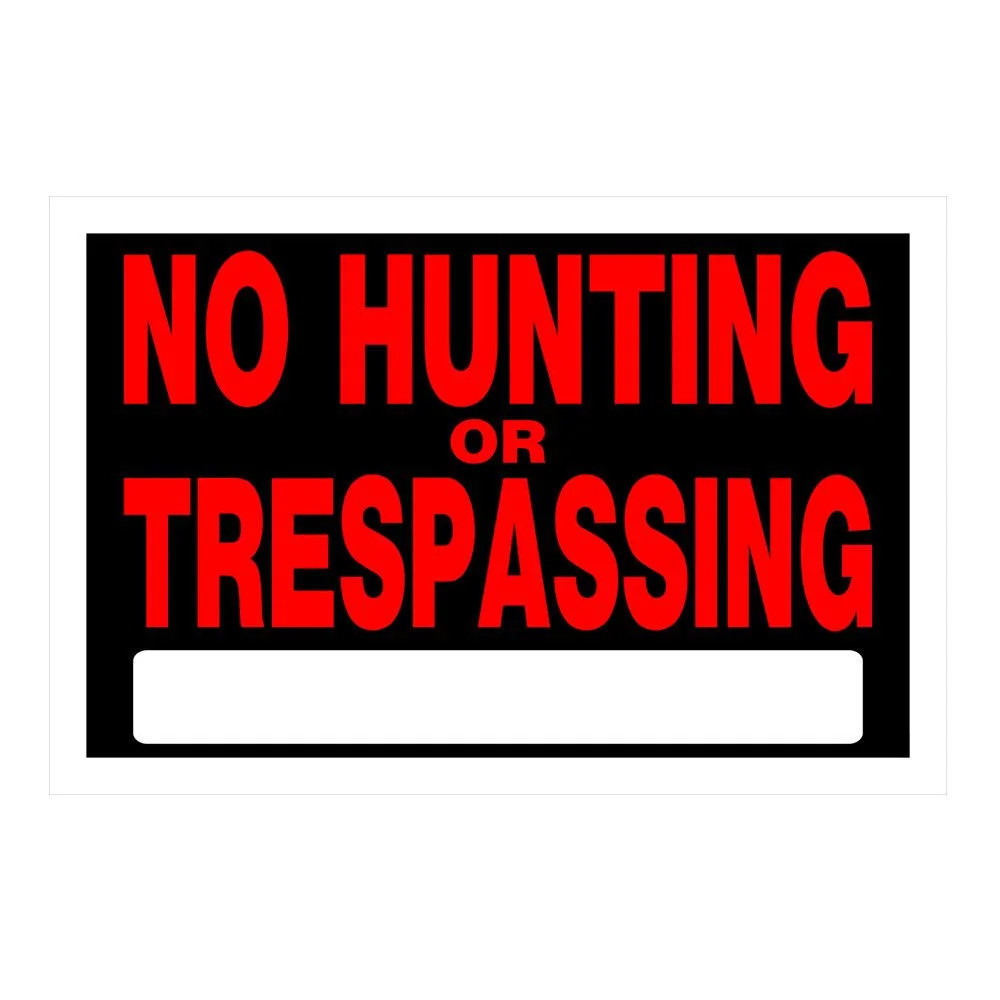 Hillman Black & Red No Hunting or Trespassing Sign, 8 in. x 12 in.